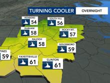 Cooler overnight temperatures coming