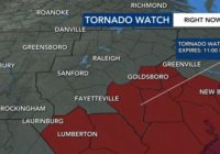 Rain begins to lessen in Triangle; Tornado Watch remains in effect for parts of central NC