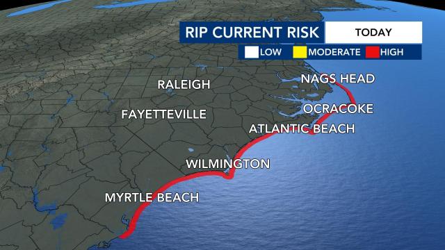The North Carolina has a high rip current risk from Hurricane Teddy. The risk is expected to expire on Thursday. 