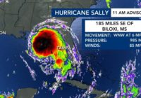 A record five named storms; Sally reaches hurricane strength en route to Gulf Coast