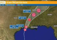 Hurricane Delta now cat 1 storm following landfall in Creole, Louisiana Hurricane Delta now cat 1 storm following landfall in Creole, Louisiana