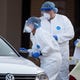 Heath care workers conduct COVID-19 testing at the Corpus Christi's drive-thru testing center at the old Christus Spohn Memorial Hospital parking lot on Monday, May 4, 2020.