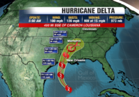 Hurricane Delta track shows strong storm hitting Louisiana on Friday