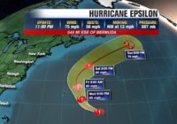 Epsilon strengthens into Category 1 hurricane in Atlantic Ocean