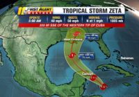 Tropical Storm Zeta becomes 27th named storm of season, could bring moisture to North Carolina later this week