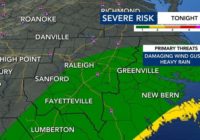 Damaging wind gusts, hail and flooding possible as heavy rain and loud thunderstorms enter central NC