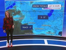 Snow totals across the state as of 8 a.m. on Jan. 28.