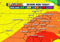 WEATHER TIMELINE: 'Moderate' tornado chance, 'high' wind damage possible in North Carolina on Thursday