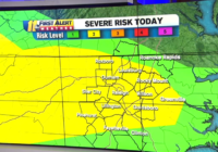 Central North Carolina under Level 2 for severe weather; strong storms with damaging winds possible later Saturday