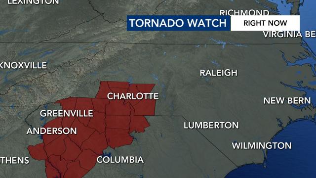 Tornado watch issued for Charlotte metro area 