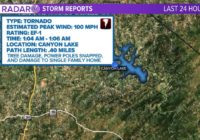 Tornado touched down at Canyon Lake, NWS confirms