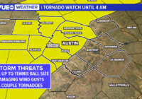 Live radar: Tornado Watch in effect for much of Central Texas until 4 a.m. Thursday