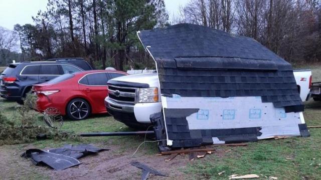 Tornado damage in Northampton County on March 18, 2021