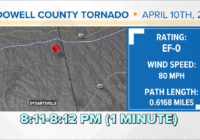 A third tornado confirmed from Saturday evening's storms