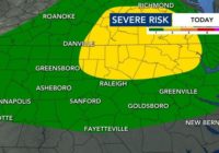 Central NC remains under Level 1 & Level 2 severe weather threat, strong winds and hail possible