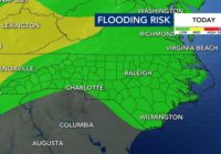 Level 1 risk: Flash flood risks throughout central NC as rain moves through