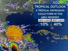 Tropical outlook for system in western Gulf of Mexico