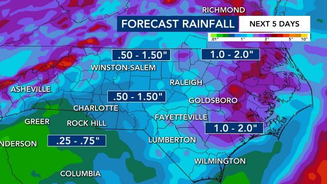 Rainfall forecast for next 5 days