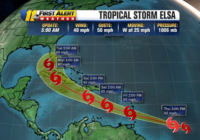 Tropical Storm Elsa forms in the Atlantic Ocean