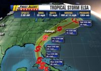 Tropical Storm Elsa to bring rain, wind to North Carolina later this week