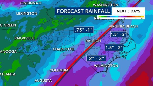 Rainfall potential over next 5 days