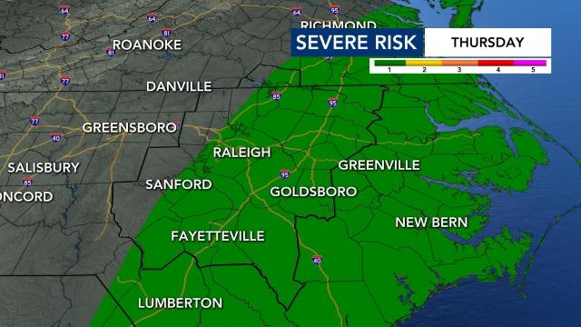 Severe weather risk for Thursday