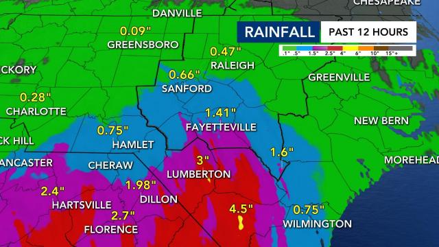 Rainfall estimates past 12 hours