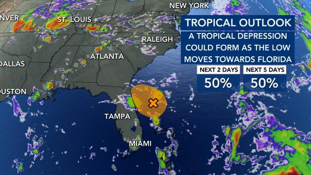 A Tropical Depression is looking less and less likely as the days go on.