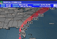 Tropical Storm Elsa slightly strengthens as it moves over Virginia