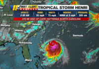 Tropical Storm Henri expected to soon become hurricane just off North Carolina coast