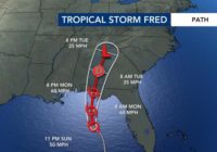 Tropical Storm Fred could make landfall late tonight along Florida's panhandle