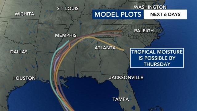 Tropical Storm Ida model plots show that the storm could be impacting NC next week