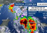 Tropical Storm Ida could make landfall in US as a Cat. 3 hurricane