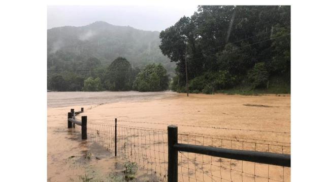 Flooding in Canton at Kasey Riddle's farm