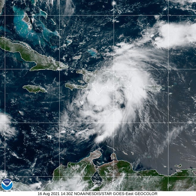 Tropical Depression Grace 11 a.m. Aug. 16, 2021.