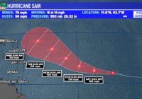 Sam strengthens into a hurricane, watching two other areas