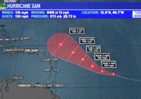 Sam rapidly intensifies into a Category 2 hurricane, major expected soon