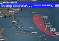 Sam, a powerful Category 4 hurricane in the Atlantic