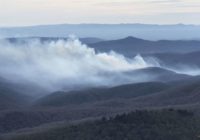 Wildfire burning near Grandfather Mountain