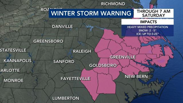 Winter storm warning through 7 a.m. Saturday