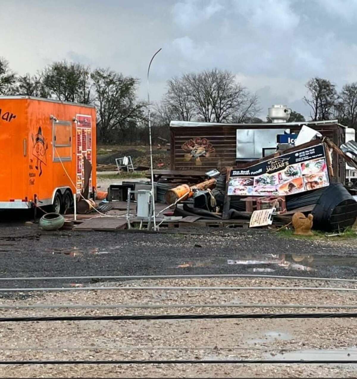 Taqueria Jaguar's, a family-owned food truck in Round Rock, was destroyed by the tornado on Tuesday.