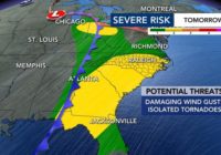 Level 2 risk: Isolated tornadoes, wind damage, flooding possible during Wednesday storms
