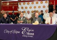 Gov. Abbott speaks in Elgin, urges residents to report damage caused by severe storms and tornadoes