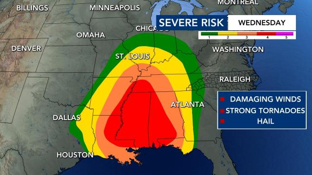 Severe risk across the US on Wednesday 