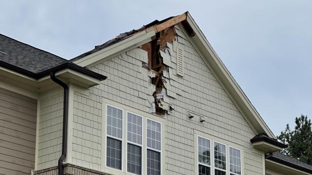 WEATHER PHOTOS: Lightning strike damages an apartment in Durham