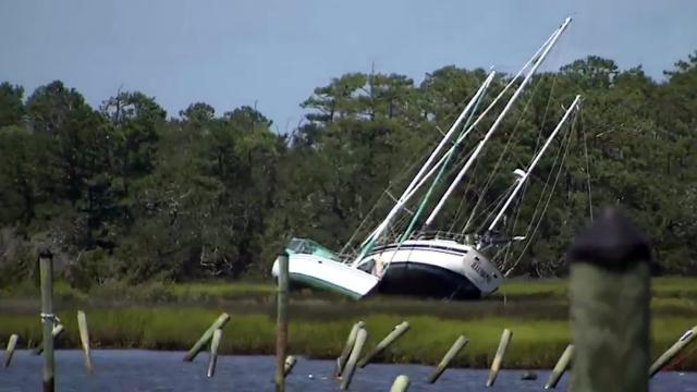 Southport escaped major hurricane damage, except for two marinas