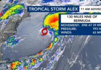 Tropical Storm Alex continues to weaken but high rip current risk remains at NC coast