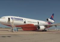 DC-10 airtanker stationed in Austin helps fight wildfires
