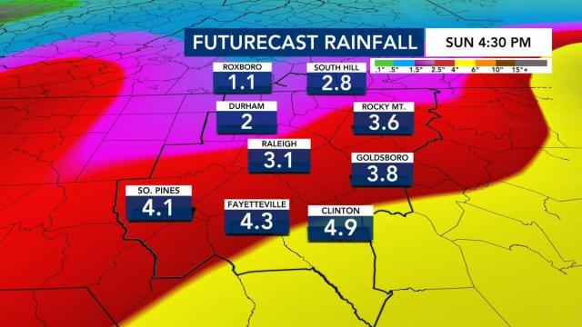 Here's an early look at potential rainfall from the remnants of Ian.  We could see 2-5" across our area this weekend which could cause flooding.   Expect these numbers to change some as the storm gets closer and the path is more clear.