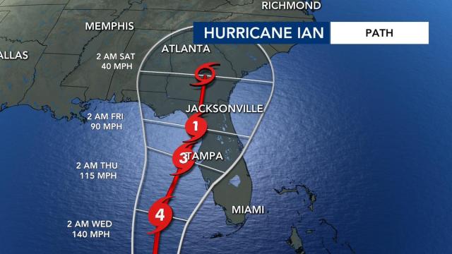 Hurricane Ian path: Sept. 26, 2022 at 11 a.m.